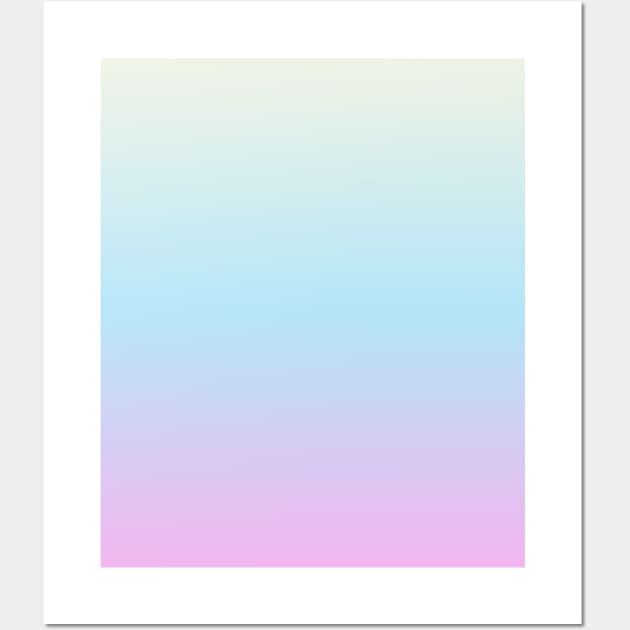 Pastel Blue Lavender Pink Ombre Fade Sunset Gradient Wall Art by squeakyricardo